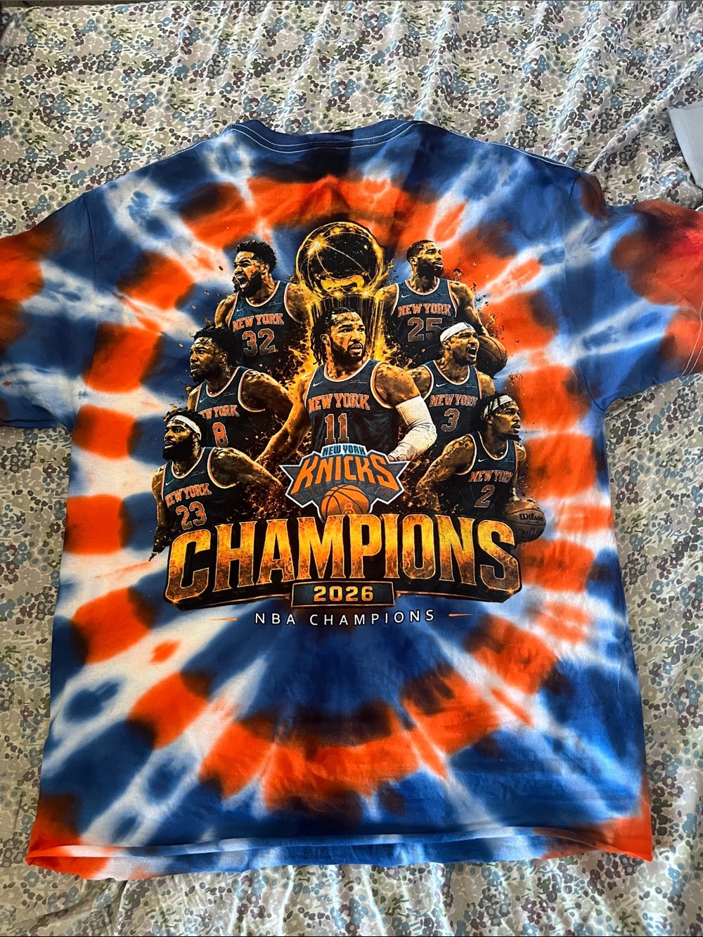 Knicks 2026 Champions Tie-Dye Tee - Orange & Blue - Picture 2 of 2